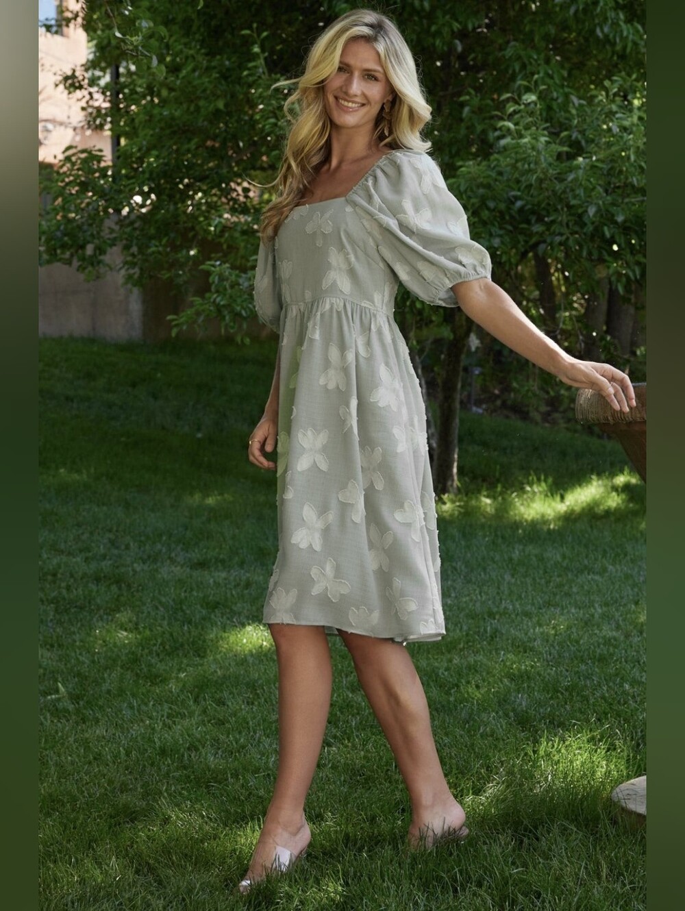 Baltic Born | Avery Floral Sage Short Dress Size Large